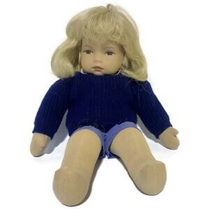 Heidi Ott Doll 17 Inches  Head Brown Eyes and Blonde Hair Porcelain Head